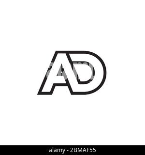A D lines letter lines logo design vector Stock Vector