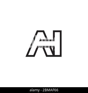 A H lines letter lines logo design vector Stock Vector