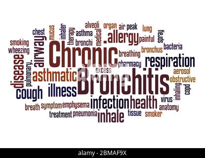Chronic Bronchitis word cloud concept on white background. Stock Photo