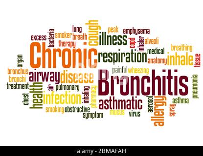 Chronic Bronchitis word cloud concept on white background. Stock Photo