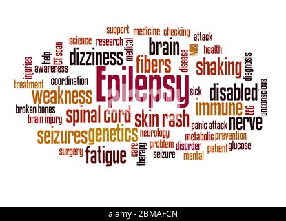 Epilepsy word cloud concept on white background Stock Photo