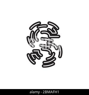 S security fingerprint logo design concept Stock Vector