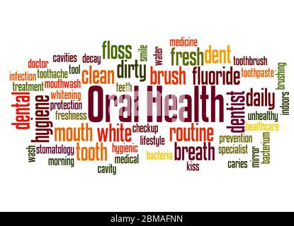Oral Health word cloud concept on white background. Stock Photo