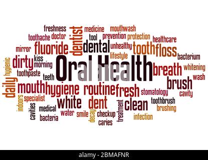 Oral Health word cloud concept on white background. Stock Photo