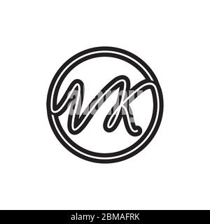 circle V K script design vector Stock Vector