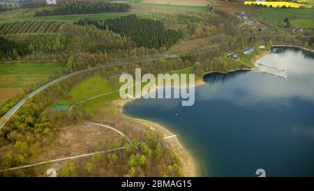 , lake Hennesee, 26.04.2017, aerial view, Germany, North Rhine-Westphalia, Meschede Stock Photo
