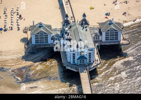 , sea bridge Sellin, 05.06.2016, aerial view, Germany, Mecklenburg-Western Pomerania, Ruegen, Sellin Stock Photo