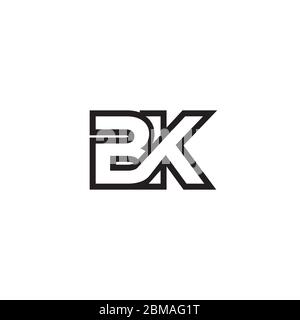 BK B K Letter Logo with Lines Design And Purple Swoosh Vector Letters ...