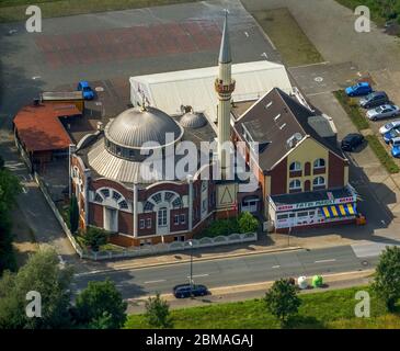 , Fatih mosque in Essen, 14.08.2017, aerial view, Germany, North Rhine-Westphalia, Ruhr Area, Essen Stock Photo