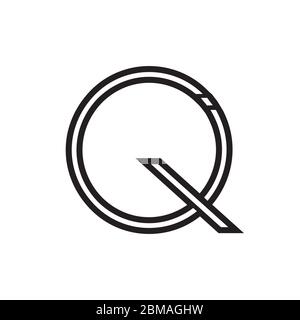 Q I circle lines letter design vector Stock Vector