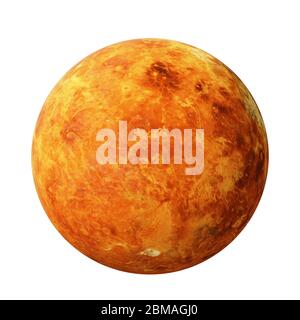 Venus planet of Solar system isolated on white. 3d render illustration. Elements of this image were furnished by NASA. Stock Photo
