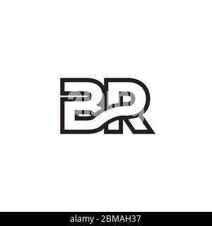 B R lines letter logo design vector Stock Vector