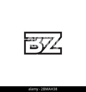 B Z lines letter logo design vector Stock Vector