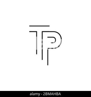 T P lines letter logo design vector Stock Vector