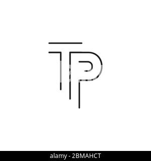 T P lines letter logo design vector Stock Vector