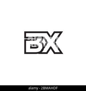 B X lines letter logo design vector Stock Vector