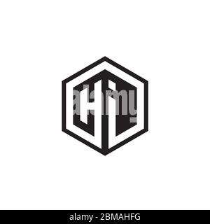 H I hexagon letter logo design concept Stock Vector