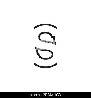 lines curved shape letter S design concept Stock Vector