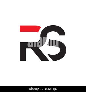red black R S connected letters design vector Stock Vector