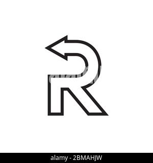 R arrow lines design concept Stock Vector