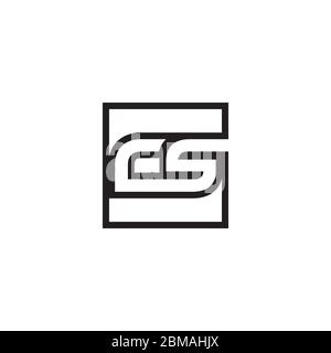 square lines C S design vector Stock Vector