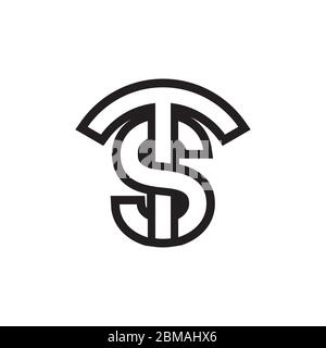TS / ST letter logo design vector Stock Vector