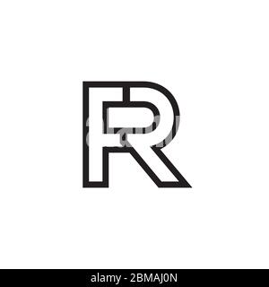F R lines letter logo design vector Stock Vector