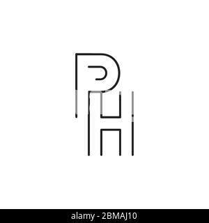 lines letter P H logo design vector Stock Vector