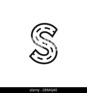 street road dotted lines letter S vector Stock Vector
