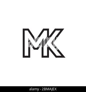 M K lines logo design vector Stock Vector
