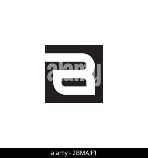 letter B negative space on square design vcetor Stock Vector