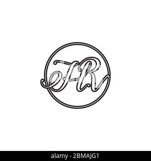 HR Script Logo Design Vector Template. Initial Calligraphy Letter HR ...
