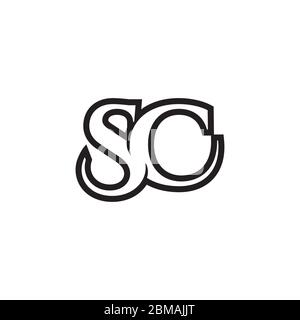 lines S C serif letter logo design vector Stock Vector