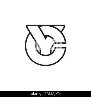 lines letter CY / YC design vector Stock Vector