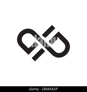 D P connected letters logo design vector Stock Vector