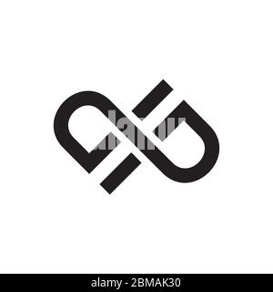 D P connected letters logo design vector Stock Vector