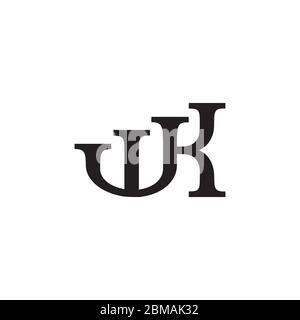 W K serif letter logo design vector Stock Vector