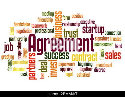 Agreement word cloud concept on white background. Stock Photo