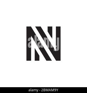 N  lines logo design vector Stock Vector