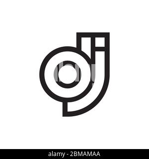 lines letter D J design concept Stock Vector