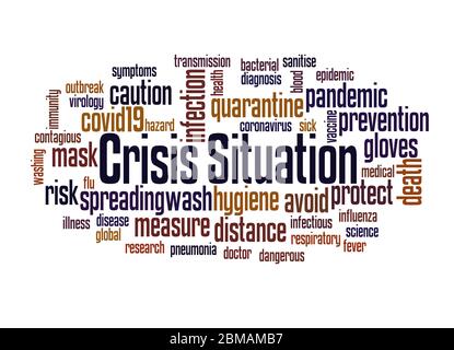 Crisis situation word cloud concept on white background Stock Photo - Alamy