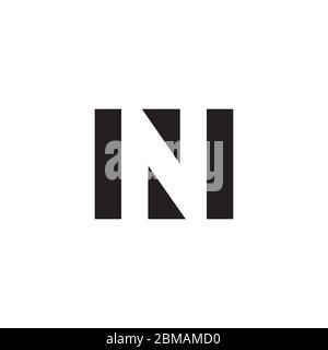 simple N negative space icon vector Stock Vector