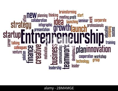 Entrepreneurship word cloud concept on white background. Stock Photo