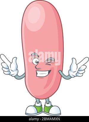 Cartoon character design concept of legionella pneunophilla cartoon design style with wink eye. Vector illustration Stock Vector