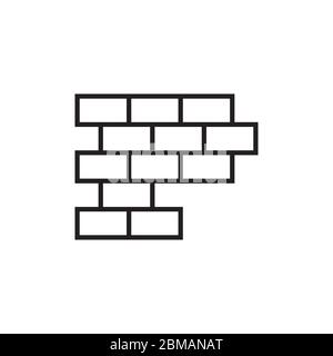 P brick letter lines logo design concept Stock Vector