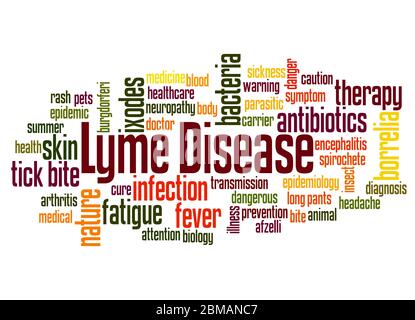 Lyme disease word cloud concept on white background. Stock Photo