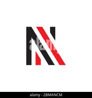 N A black red letter logo design vector Stock Vector