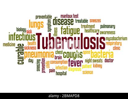 Tuberculosis word cloud concept on white background. Stock Photo