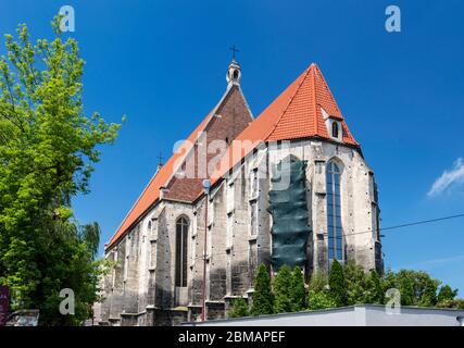 Collegiate Basilica of the Birth of the Blessed Virgin Mary, founded in 1350, Gothic style, in Wislica, Malopolska aka Lesser Poland region, Poland Stock Photo