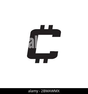 crypto C icon symbol design vector Stock Vector